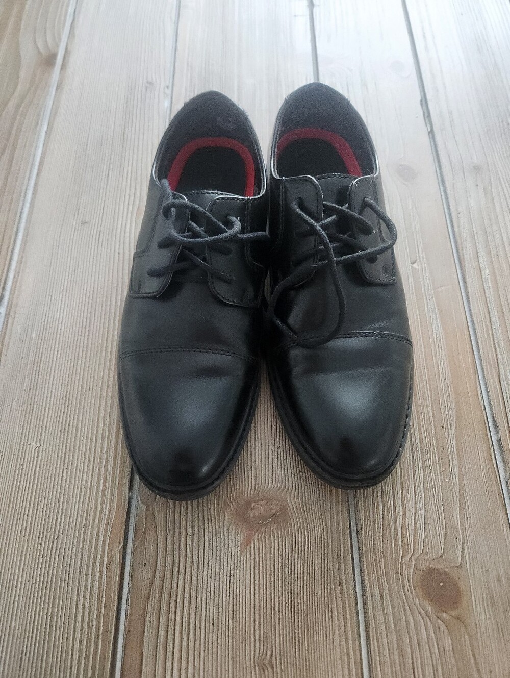 Classic Black Boy’s Lace-Up Dress Shoes Size 3 By Bruno Marc